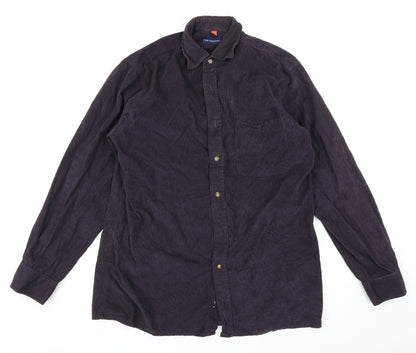 Preloved Tom Hagan Mens Blue  Corduroy  Button-Up Size M - Front
