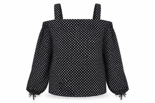 Atmosphere Womens Black Polka Dot  Basic Blouse Size 10