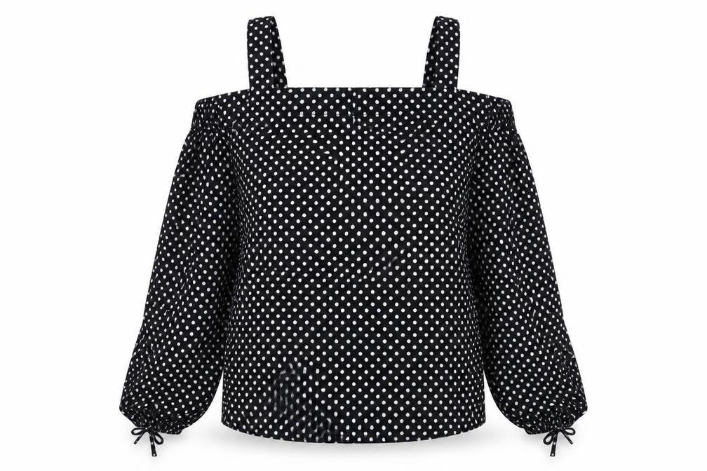 Atmosphere Womens Black Polka Dot  Basic Blouse Size 10