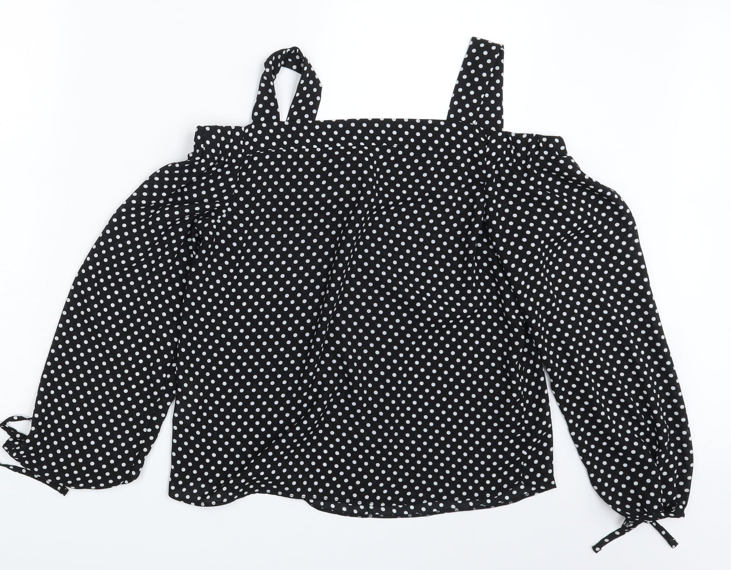 Atmosphere Womens Black Polka Dot  Basic Blouse Size 10