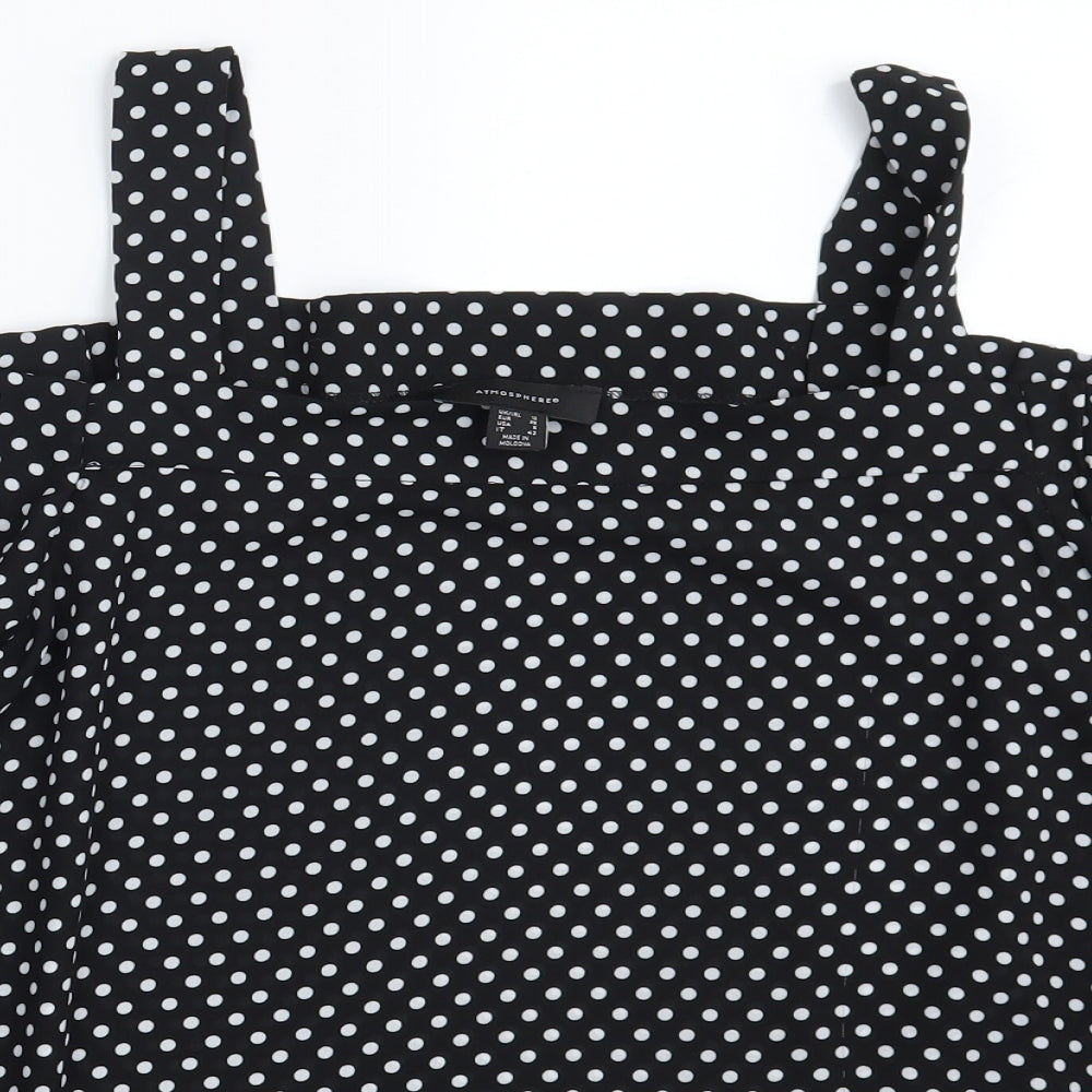 Atmosphere Womens Black Polka Dot  Basic Blouse Size 10