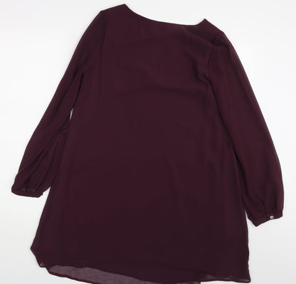 Back view of Atmosphere women’s purple basic blouse, size UK 10