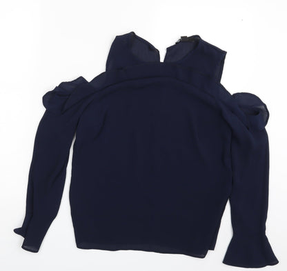 Additional front view of Atmosphere women’s blue basic blouse, size UK 12