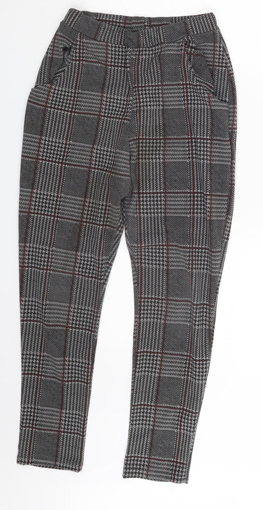 Boohoo Womens Multicoloured Check  Trousers  Size 10 L24 in