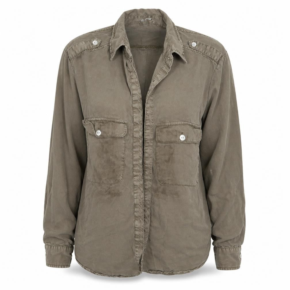 Pimkle Womens Brown   Basic Button-Up Size L