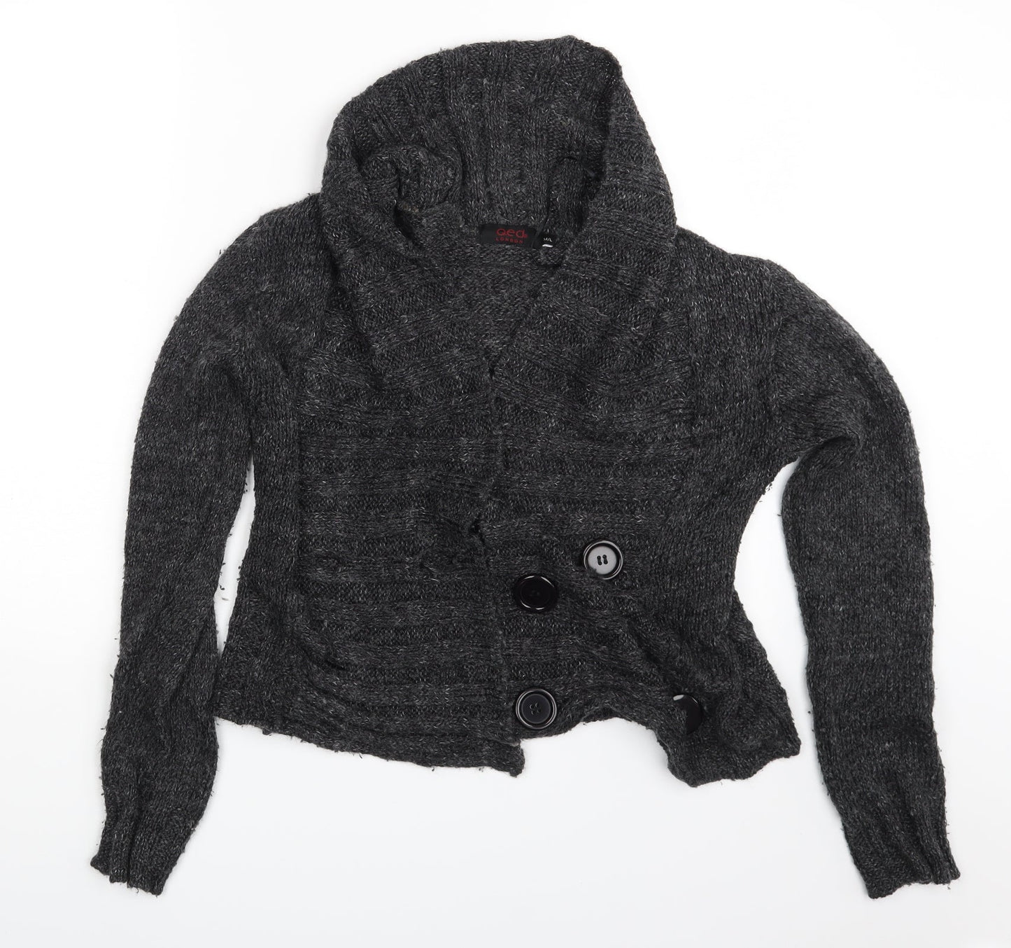 QED London Womens Grey   Cardigan Jumper Size M