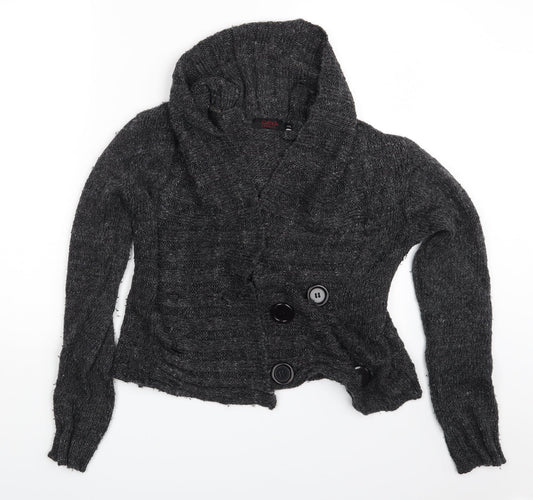 QED London Womens Grey   Cardigan Jumper Size M