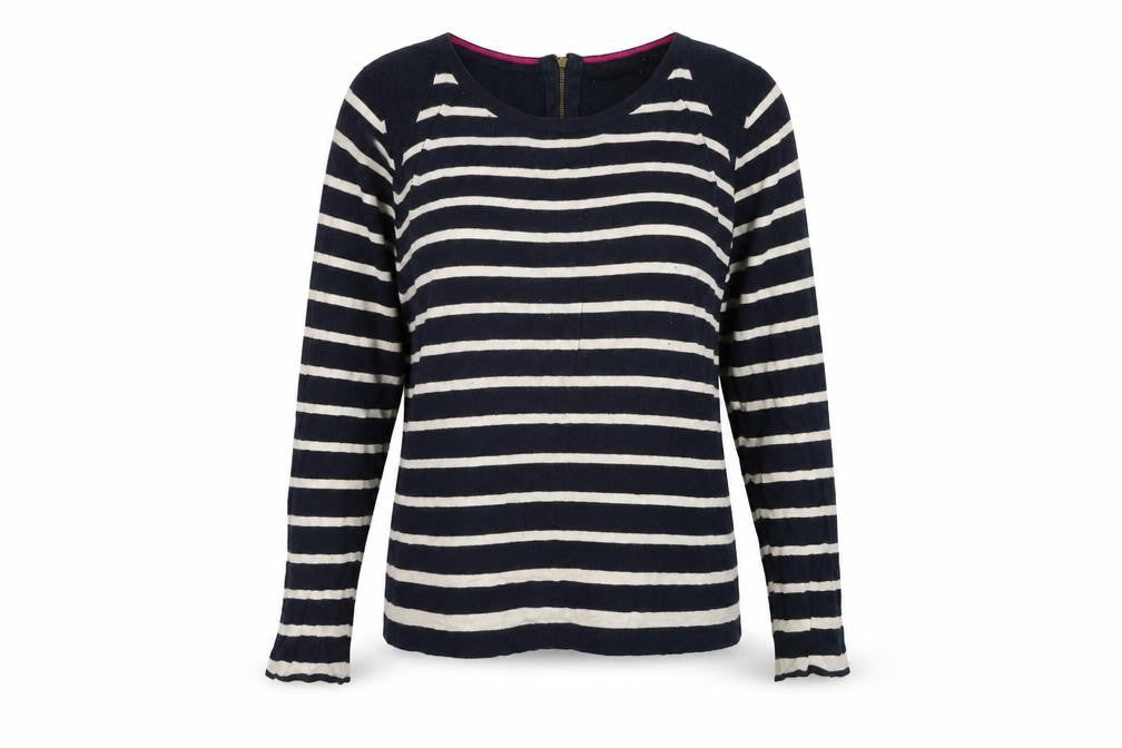 Marks & Spencer Womens Black Striped Knit Pullover Jumper Size 16