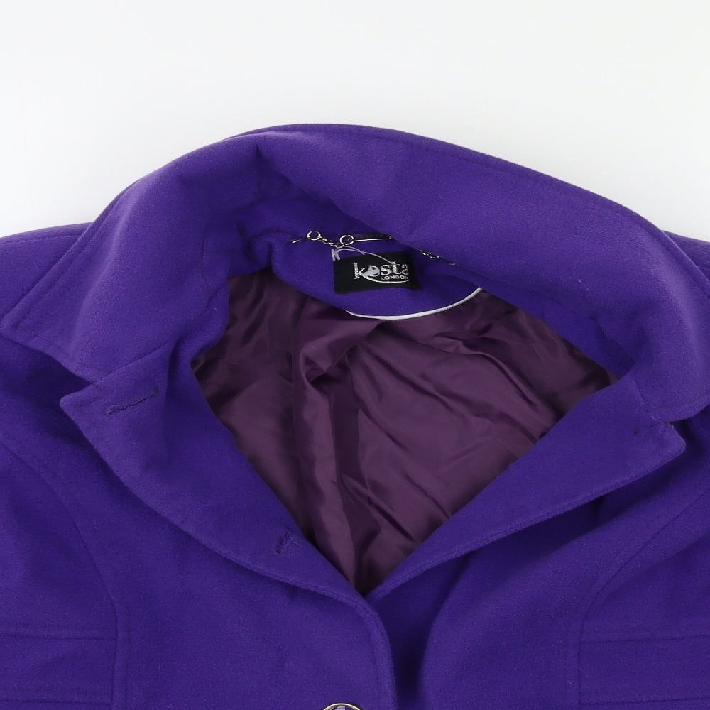 Kesta Womens Purple   Overcoat Coat Size 14