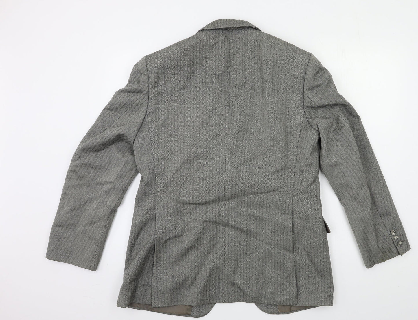 Preworn Mens Grey Striped  Jacket Suit Jacket Size 42