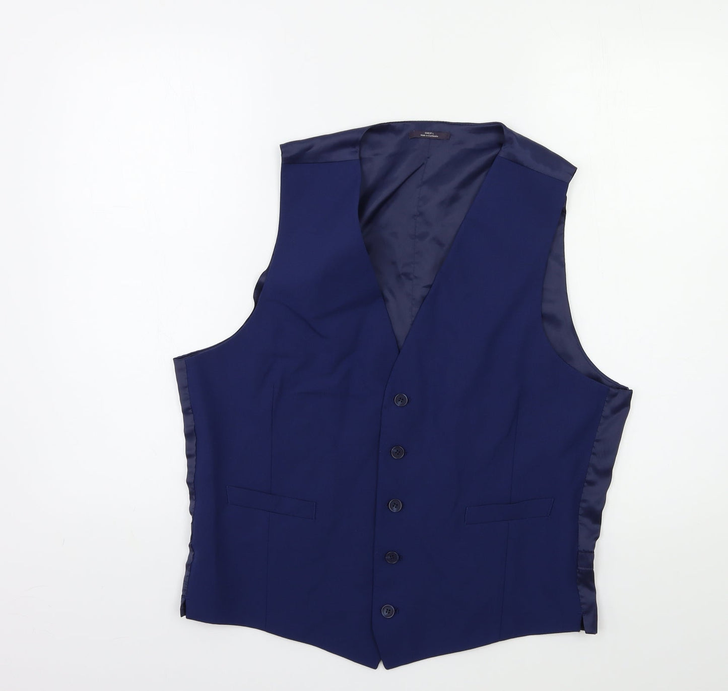 Marks and Spencer Mens Blue   Jacket Suit Waistcoat Size 42