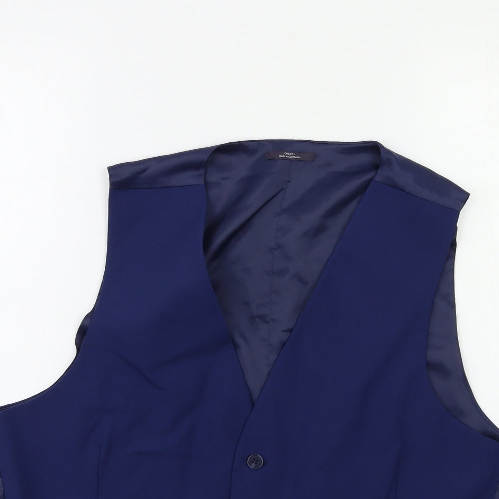 Marks and Spencer Mens Blue   Jacket Suit Waistcoat Size 42