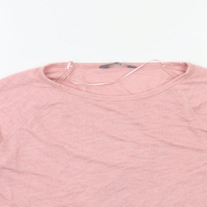 Preloved Nutmeg Womens Pink   Basic T-Shirt Size 10 - Detail