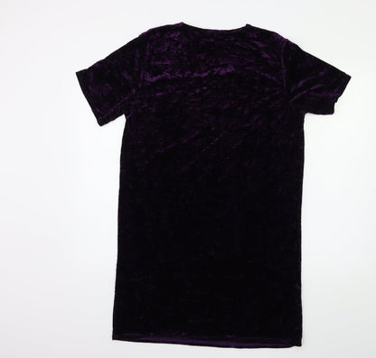Boohoo Womens Purple  Velour Shift  Size 10