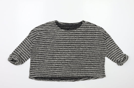 Atmosphere Womens Black Striped Knit Pullover Jumper Size S