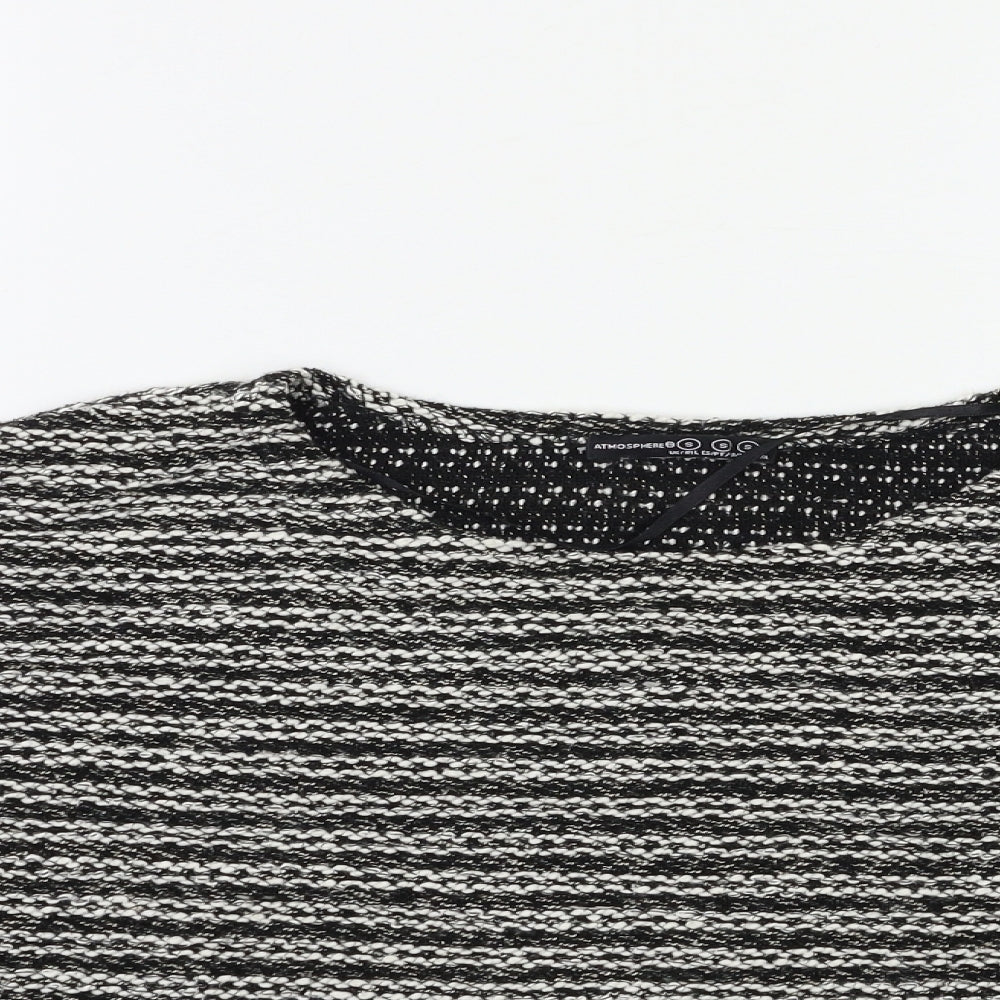 Atmosphere Womens Black Striped Knit Pullover Jumper Size S
