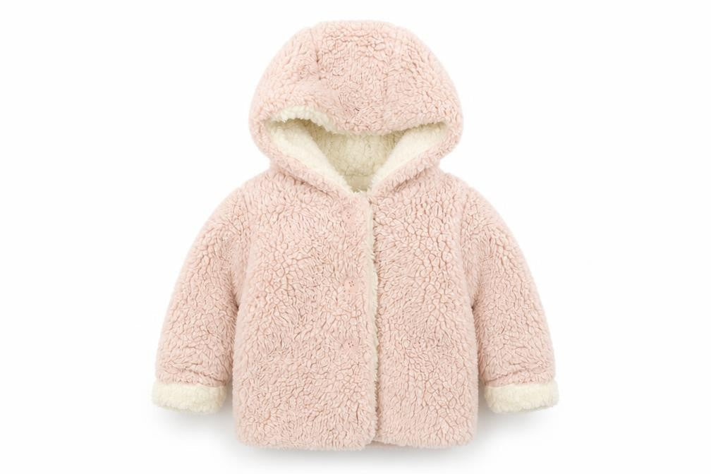 Preworn Girls Pink Colourblock  Basic Coat Jacket Size 6-9 Months