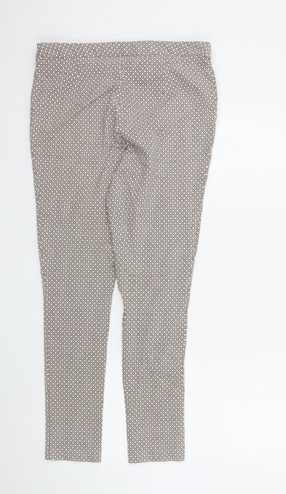 Tu Womens Beige Geometric  Trousers  Size 14 L28 in