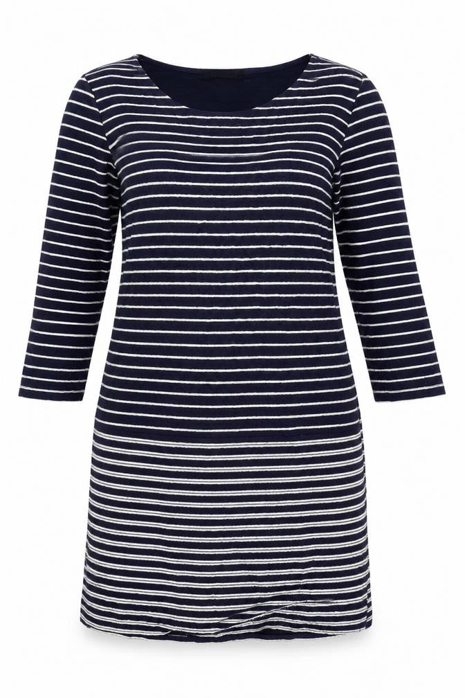 Bonmarché Womens Blue Striped A-Line Size 12