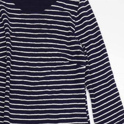Bonmarché Womens Blue Striped A-Line Size 12