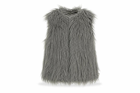 Front view of Minoti girls’ grey colourblock basic jacket waistcoat, size 3-4, years