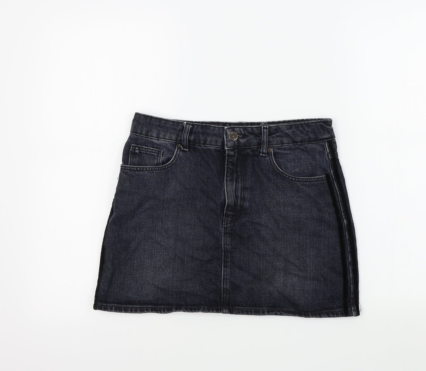 Zara Womens Blue   A-Line Skirt Size 28 in  - DISTRESSED