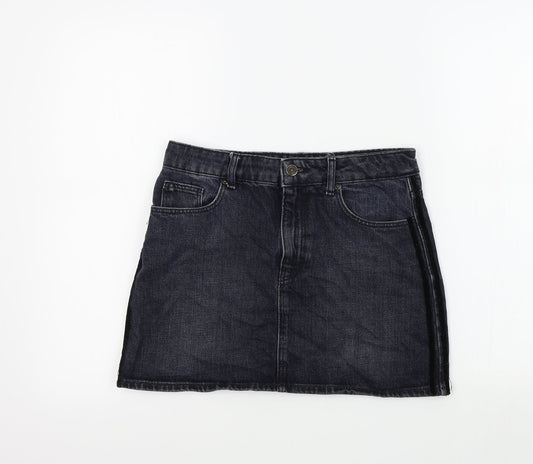 Zara Womens Blue   A-Line Skirt Size 28 in  - DISTRESSED