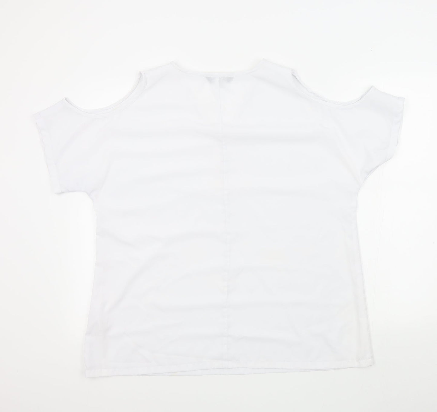 BYOU Womens White Colourblock  Basic Blouse Size L
