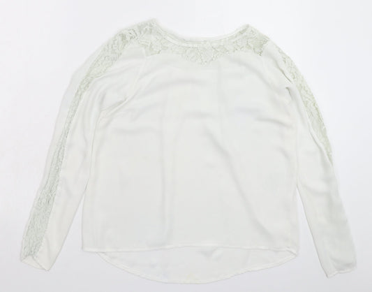Preworn Womens White   Basic Blouse Size 10