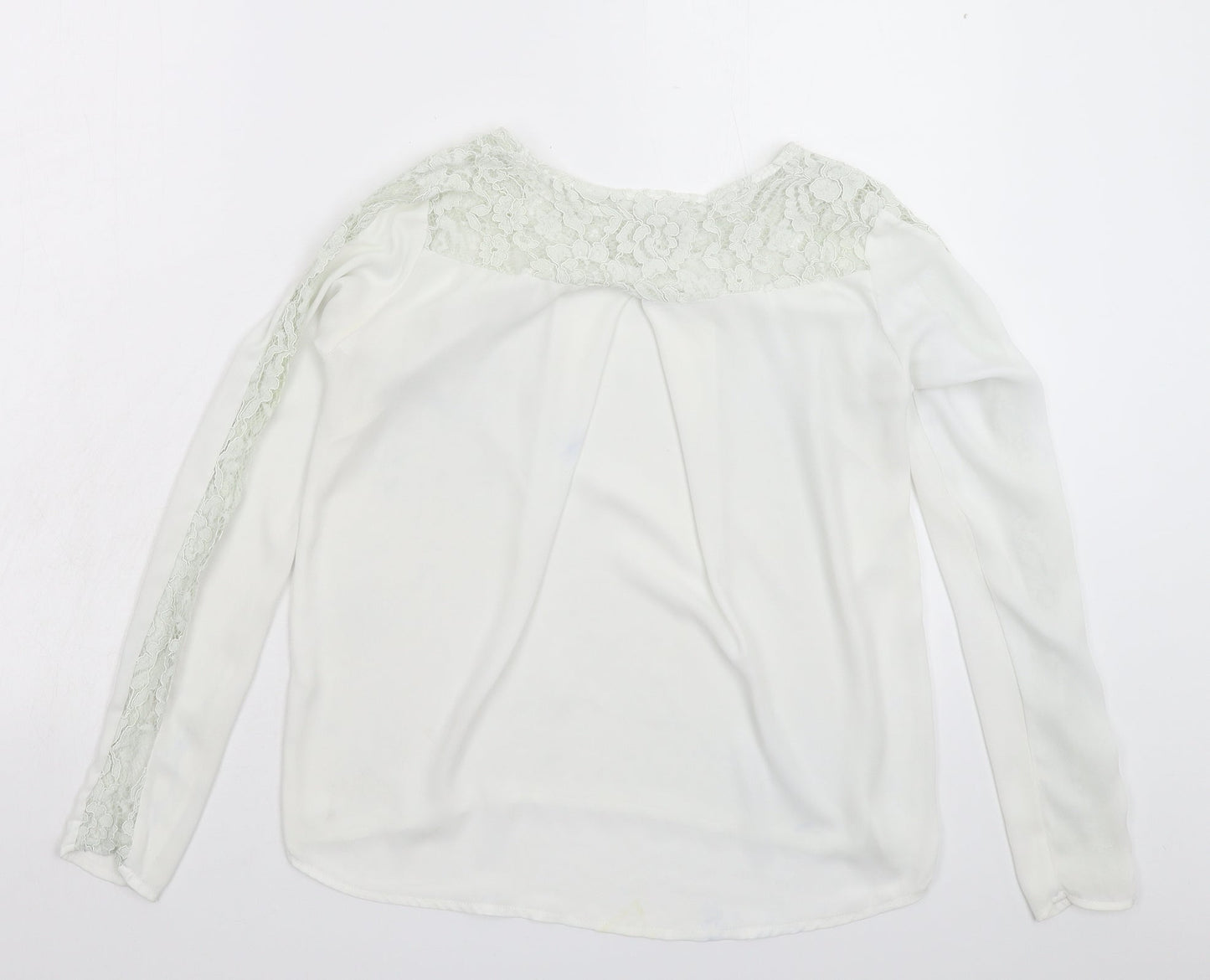 Preworn Womens White   Basic Blouse Size 10