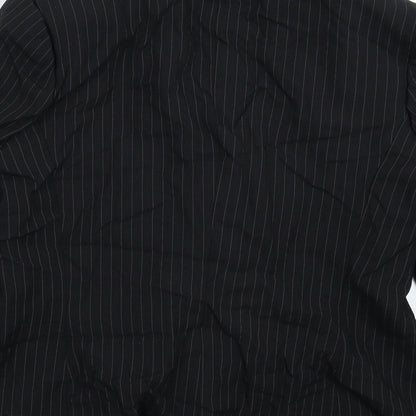 Brand and care label for Papaya women’s black striped jacket suit jacket, size UK 12