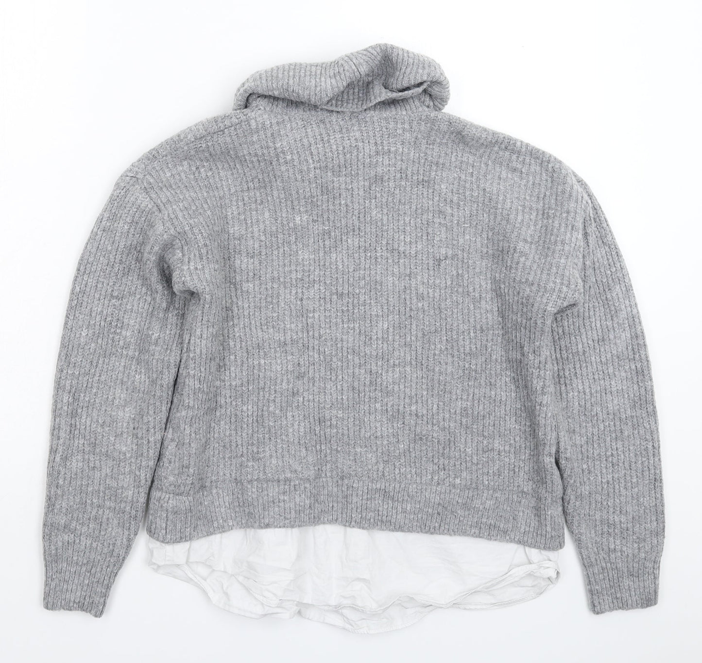 New Look Womens Grey  Knit Pullover Jumper Size S