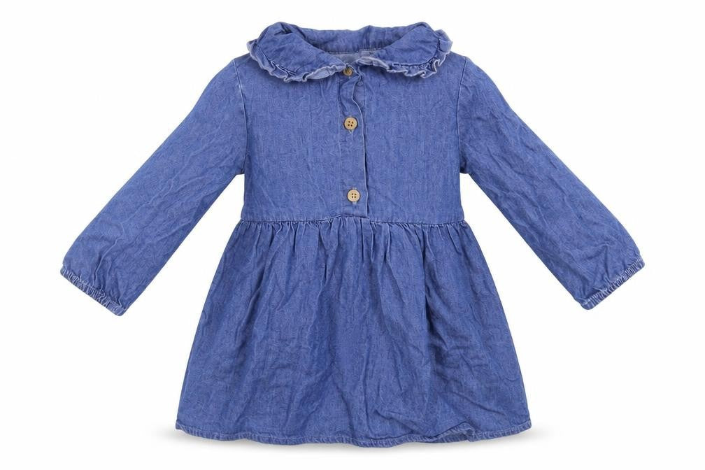 Primark Girls Blue  Denim Shirt Dress  Size 9-12 Months