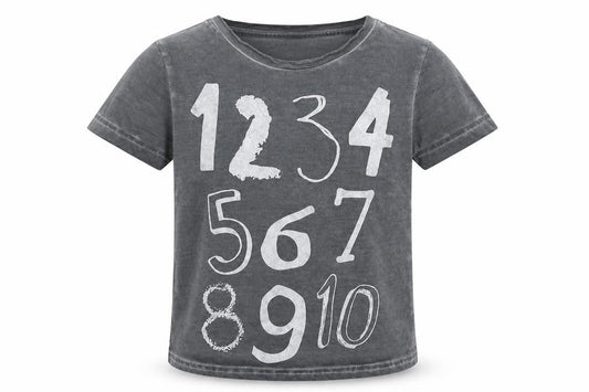 Front view of Tu Baby Grey Basic T-Shirt, size 18-24, Months