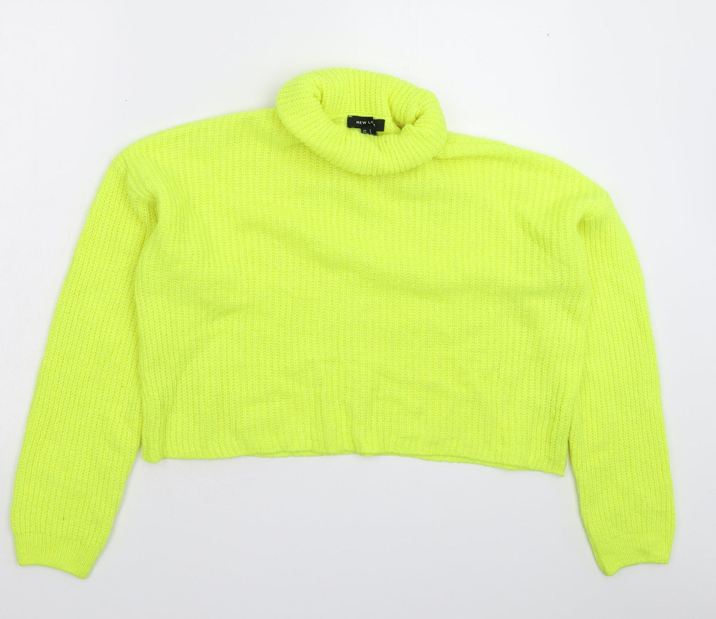 New Look Womens Yellow  Knit Pullover Jumper Size S