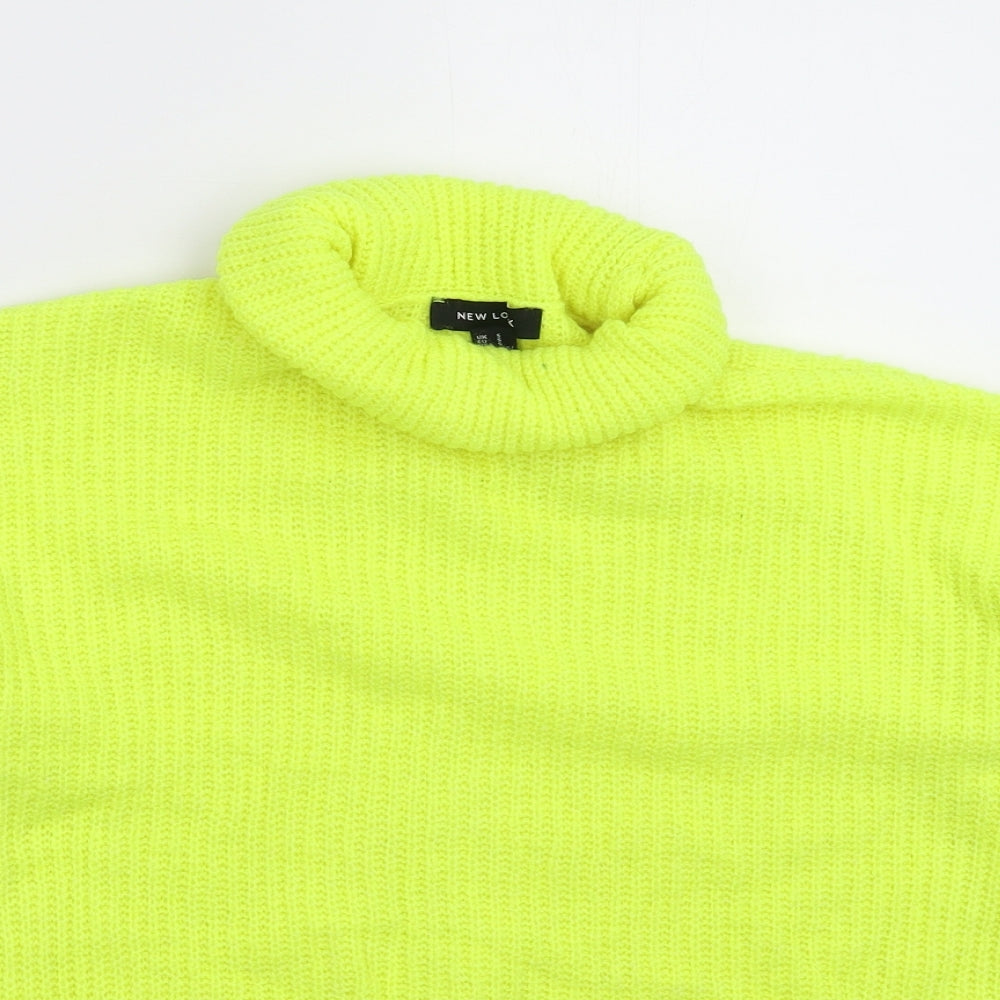 New Look Womens Yellow  Knit Pullover Jumper Size S