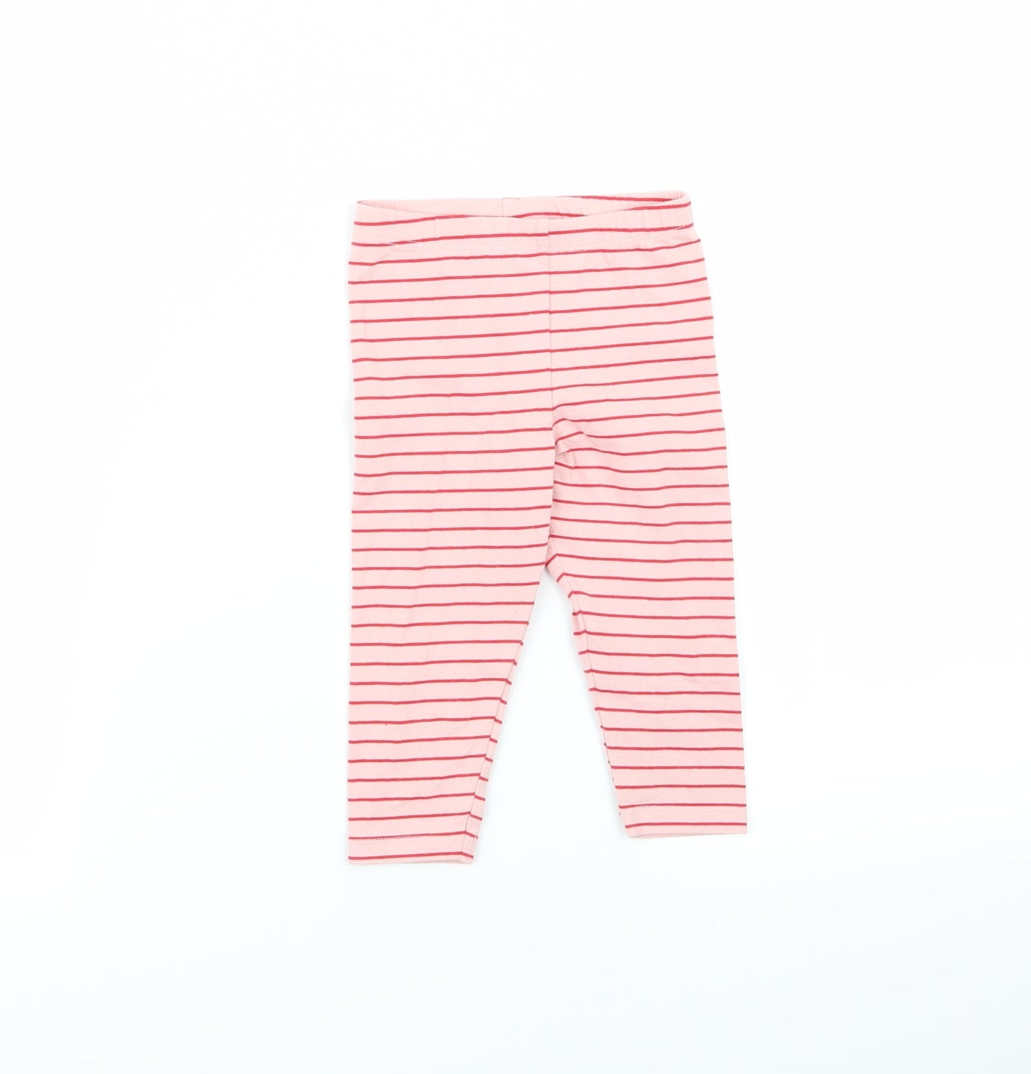 fred and flo Girls Pink Striped  Jogger Trousers Size 9 Months  - leggings