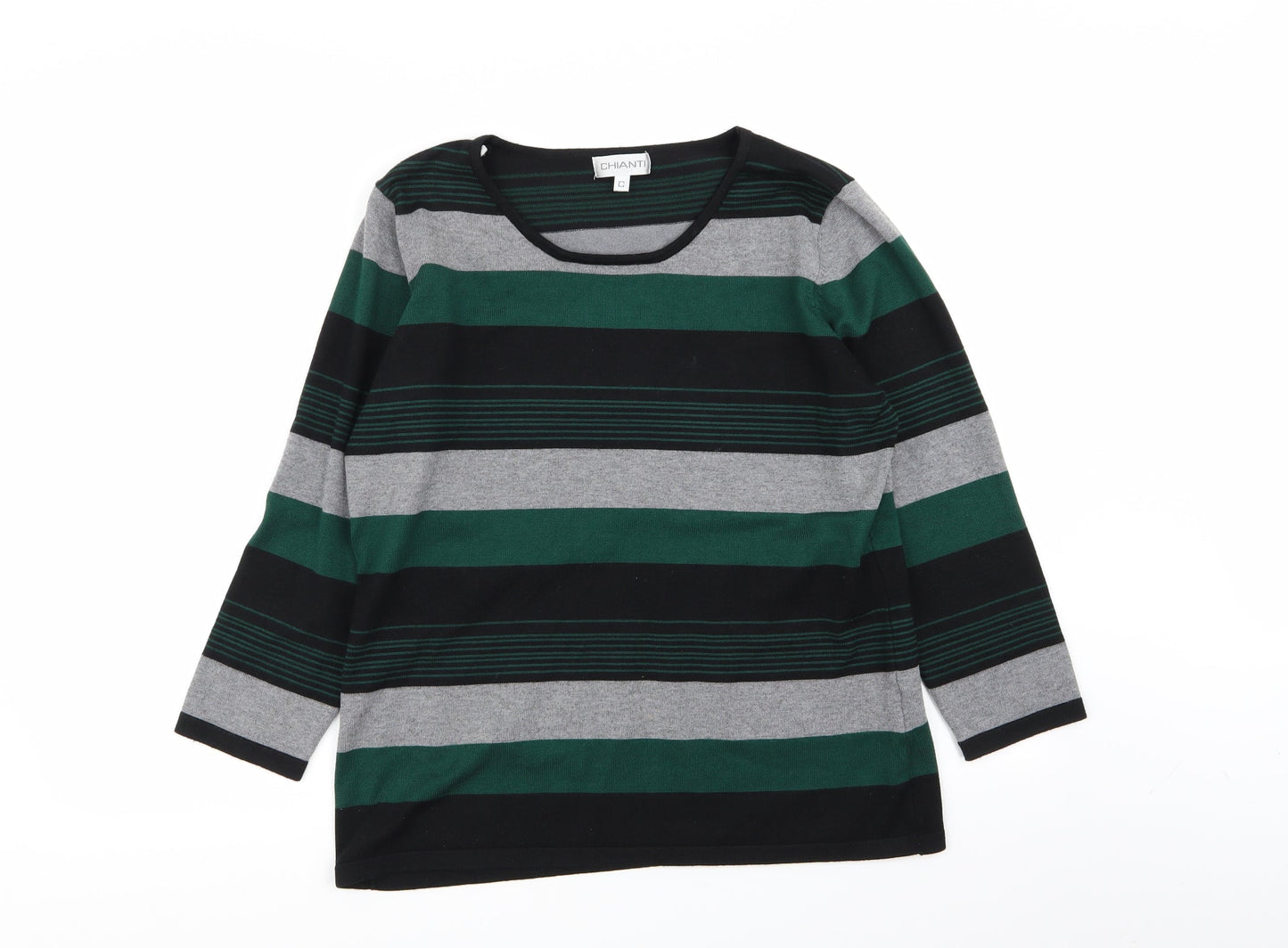 chianti Mens Multicoloured Striped  Pullover Jumper Size L