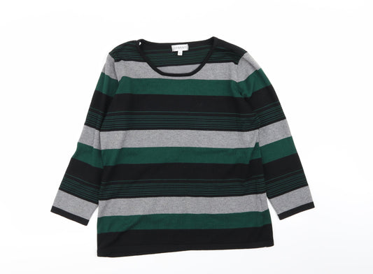 chianti Mens Multicoloured Striped  Pullover Jumper Size L