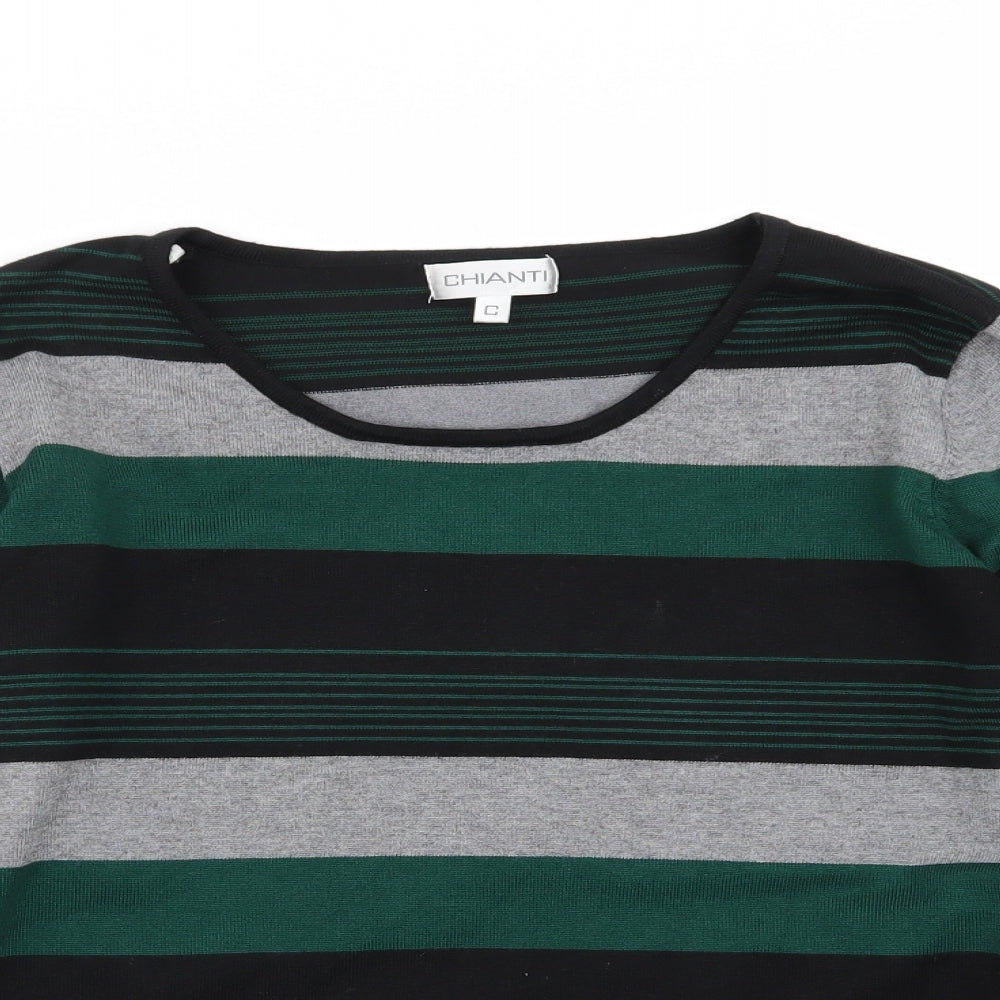 chianti Mens Multicoloured Striped  Pullover Jumper Size L