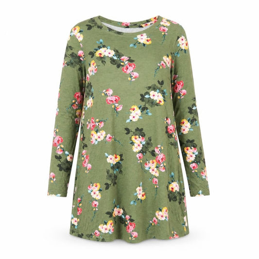 Peacocks Womens Green Floral  T-Shirt Dress  Size 8