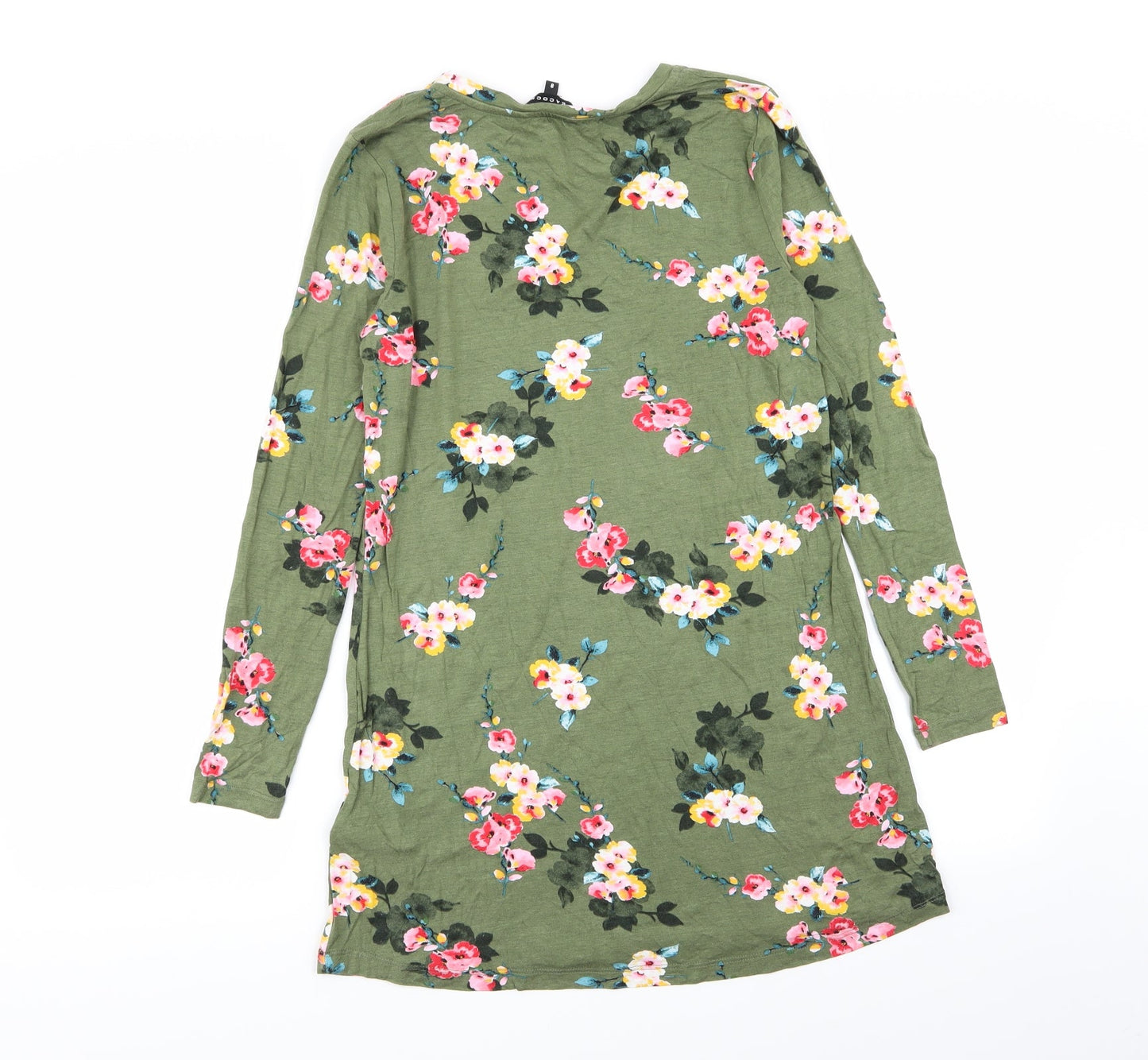 Peacocks Womens Green Floral  T-Shirt Dress  Size 8