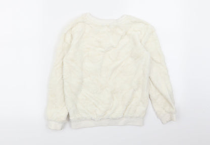 Asda George Girls White Solid  Top Pyjama Top Size 8-9 Years
