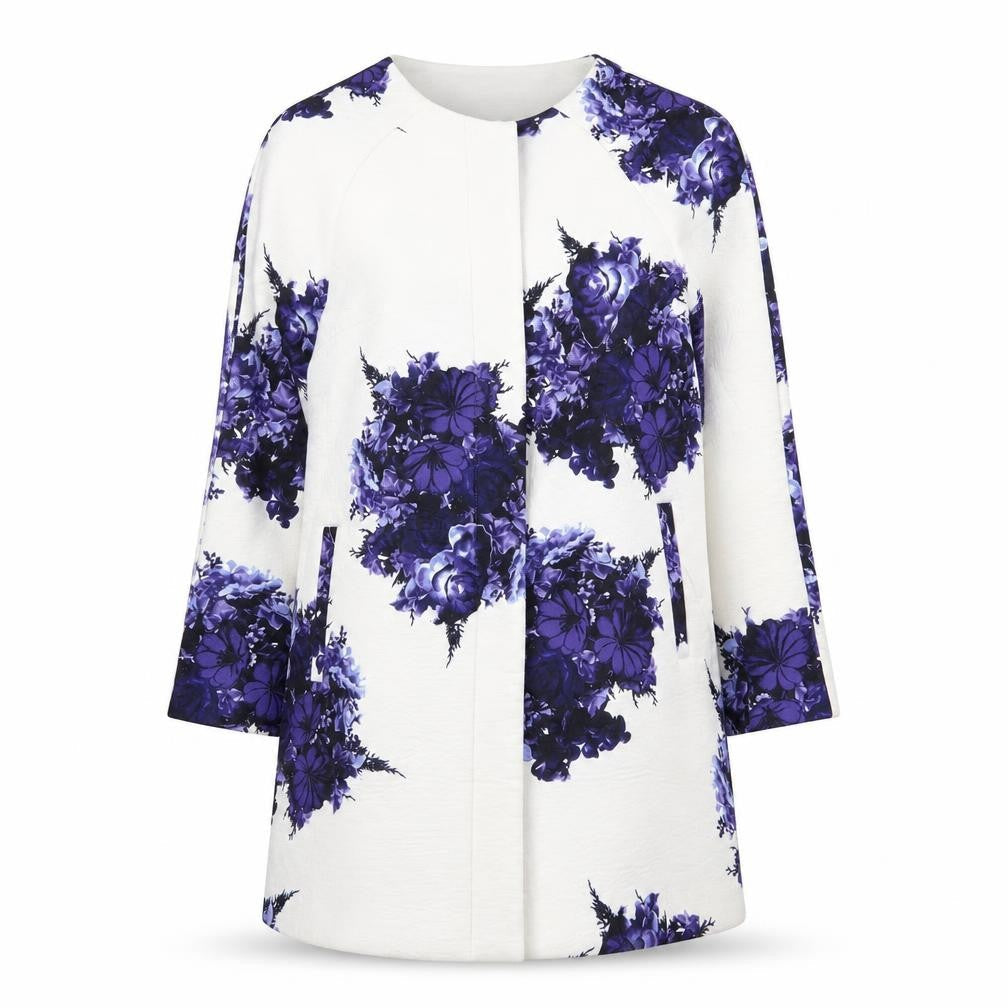 Primark Womens Multicoloured Geometric  Overcoat Coat Size 14