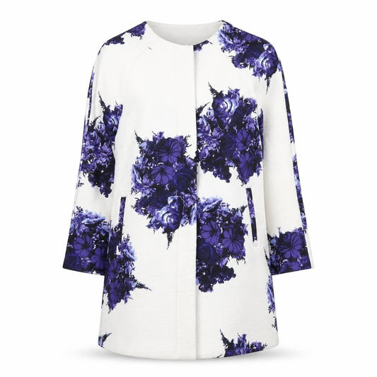Primark Womens Multicoloured Geometric  Overcoat Coat Size 14