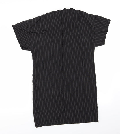 PRETTYLITTLETHING Womens Black Striped  A-Line  Size 6