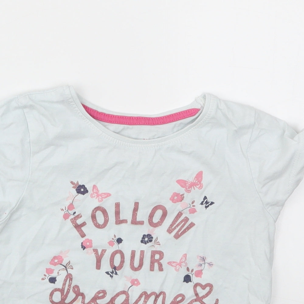 Primark Girls Blue   Basic T-Shirt Size 4-5 Years
