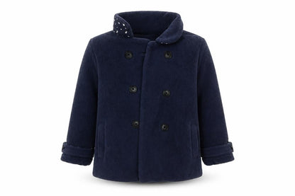 Front view of Next girls’ blue basic coat coat, size 3-4, years