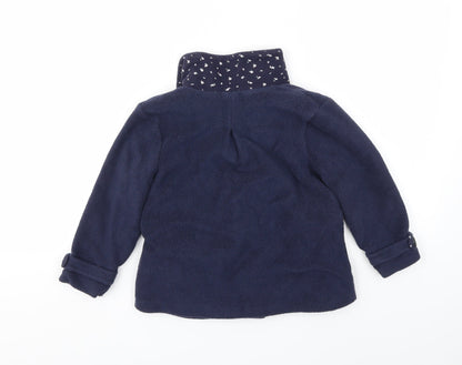 Back view of Next girls’ blue basic coat coat, size 3-4, years