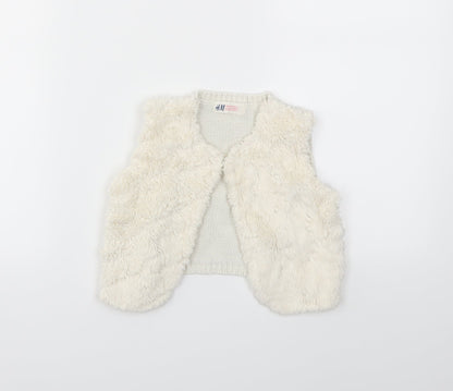 Additional front view of H&M girls’ ivory basic jacket jacket, size 3-4, years